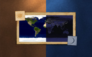 Earth sun moon blue brown - a brown border free wallpaper