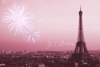 Pink eiffel tower fireworks paris - paris school free wallpaper