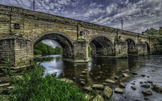 Stone bridge ruins overgrown cityscape - alexander johnston free wallpaper for desktop