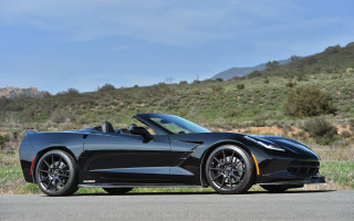 Black corvette convertible road hill - convertible free wallpaper