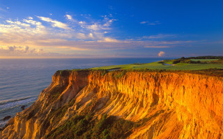 Cliff ocean golf course autumn - the far side free wallpaper