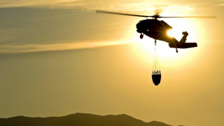 Helicopter sunset silhouette ocean rimlight - rim light free wallpaper