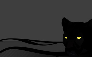 Black cat yellow eyes sitting 3 - a black cat free wallpaper