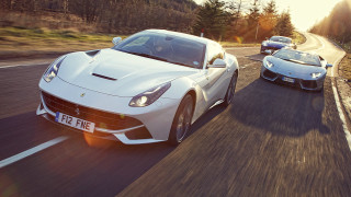 Two white sports cars driving - arcane free wallpaper