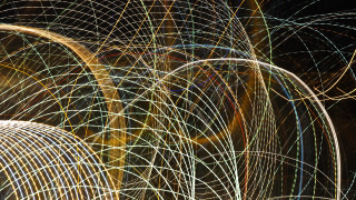 Circles lights clock building ferris - a clock in the background free wallpaper