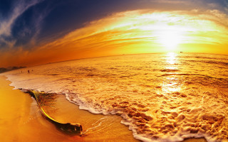 Surfboard beach sunset ocean people - a surfboard free wallpaper for desktop