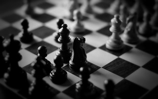 Chess board black white shallow - a chess board free wallpaper
