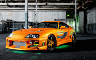 Orange sports car green light - fine art free wallpaper