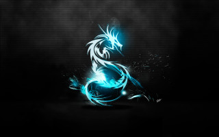 Blue black dragon glowing light 6 - dragon free wallpaper for desktop