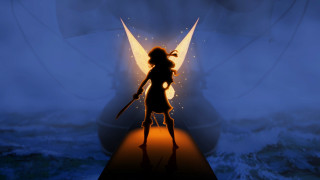 Cartoon character pier sword angel - blue sky free wallpaper