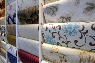 Colored fabric wall storefront display - a store free wallpaper for desktop