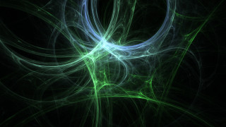 Green blue swirl black background - fractal free wallpaper