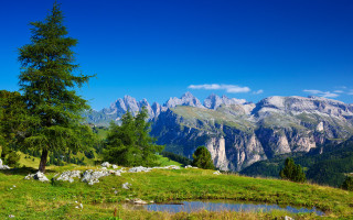 Mountain range pond trees landscape - a few mountain free wallpaper for desktop