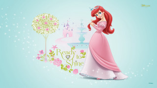 Princess pink dress tree castle - back free wallpaper for desktop