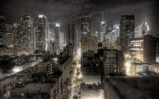 City skyline night lights tall 4 - ashcan school free wallpaper for desktop