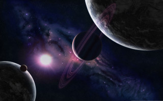 Planets stars bright light space - a bright light in the middle of the image free wallpaper