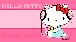 Hello kitty microphone pink background 2 - kitty free wallpaper
