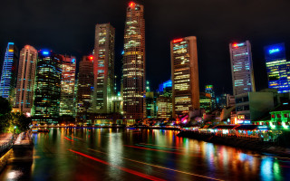 Tokyo cityscape night river reflections - adrian zingg free wallpaper for desktop