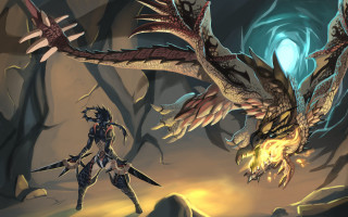 Dragon knight cave fire glow - chris rahn free wallpaper