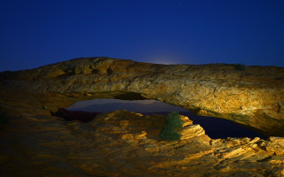 Rock moon water grass night - a rock formation free wallpaper
