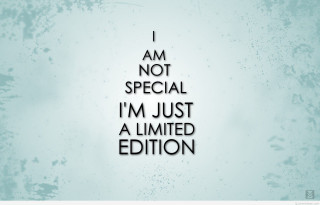Not special limited edition blue - a picture of a quote free wallpaper