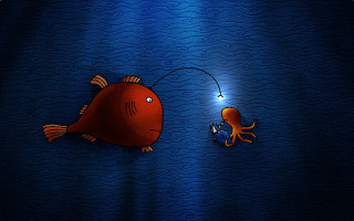 Fish squid light wall dark - diego gisbert llorens free wallpaper