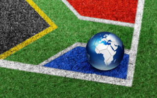 Soccerball field flag 3d render - a soccer ball free wallpaper