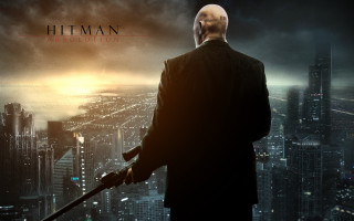 Man suit sword cityscape dark - a dark sky in the background free wallpaper for desktop