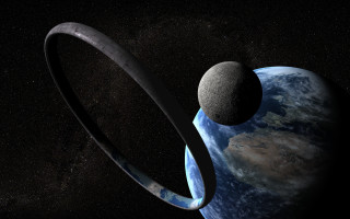 Space planet stars matte painting - a planet in the background free wallpaper