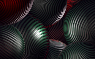 Colored circles red background green - chromatic free wallpaper