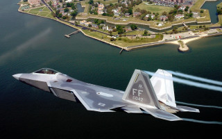 Fighterjet city water jetboat precisionism - a jet free wallpaper