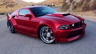 Red mustang california mountains 3d - dom qwek free wallpaper for desktop