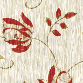 Red white flower gold arts - free minimalism wallpaper for tablet