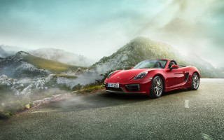 Red sports car mountain road 10 - a mountain road free wallpaper