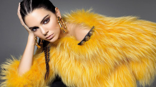 Woman braids yellow fur coat - dave kendall free wallpaper