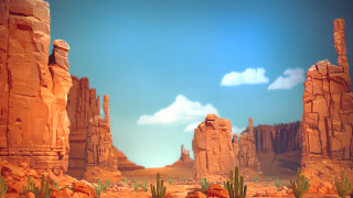 Desert rocks cactus sky architecture - a desert scene free wallpaper