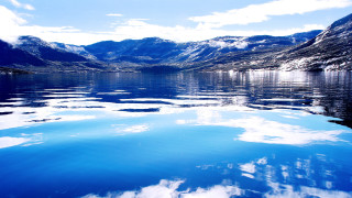 Lake mountains blue sky clouds 21 - lake free wallpaper for desktop