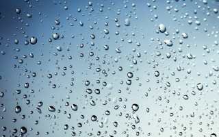 Water drops window blue sky - free rain wallpaper for desktop