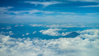 Mountain clouds blue sky beach - murata range free wallpaper