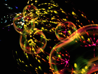 Colorful abstract background bubbles lights - particle free wallpaper for desktop