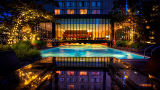 Night cityscape tokyo pool architecture - a pool free wallpaper