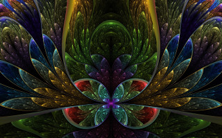 Colorful abstract flower psychedelic fractal - fractal free wallpaper