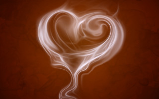 Heart smoke tale red background - object free wallpaper for desktop
