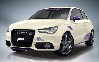 White car purple trim flower - hood free wallpaper