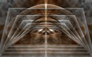 Large structure flower abstract illusionism - caustic free wallpaper