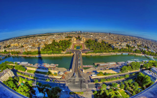 City river bridge panorama tokyo - ultra wide angle free wallpaper