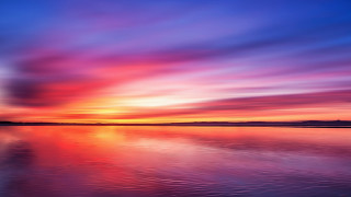 Sunset lake colorful sky clouds - a sunset over a lake free wallpaper