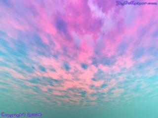 Pink blue sky clouds plane - sky free wallpaper
