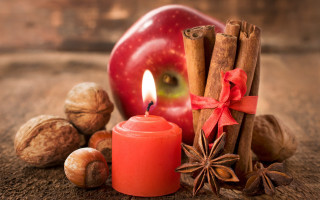 Candle cinnamon apple stilllife butterfly - candle free wallpaper for desktop