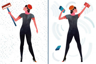 Woman brush comb precisionism storybook - chernik free wallpaper for desktop